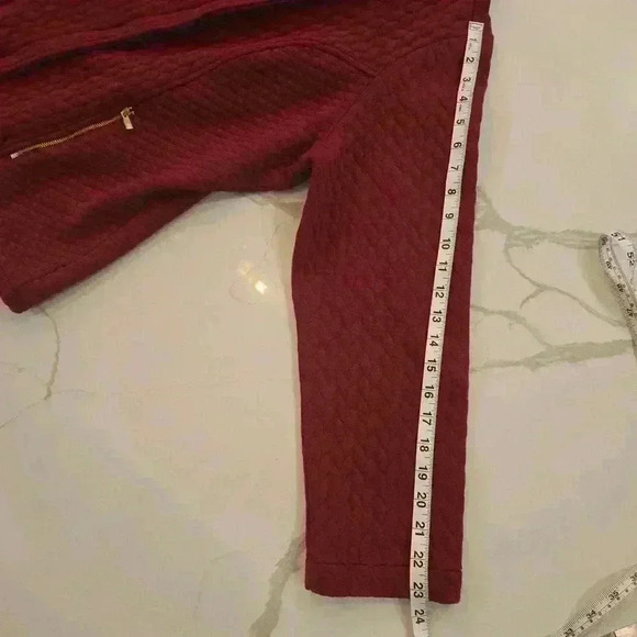 Isaac Mizrahi Live Quilted Knit Moto Jacket Raspberry Womens Size 1X - Picture 9 of 11